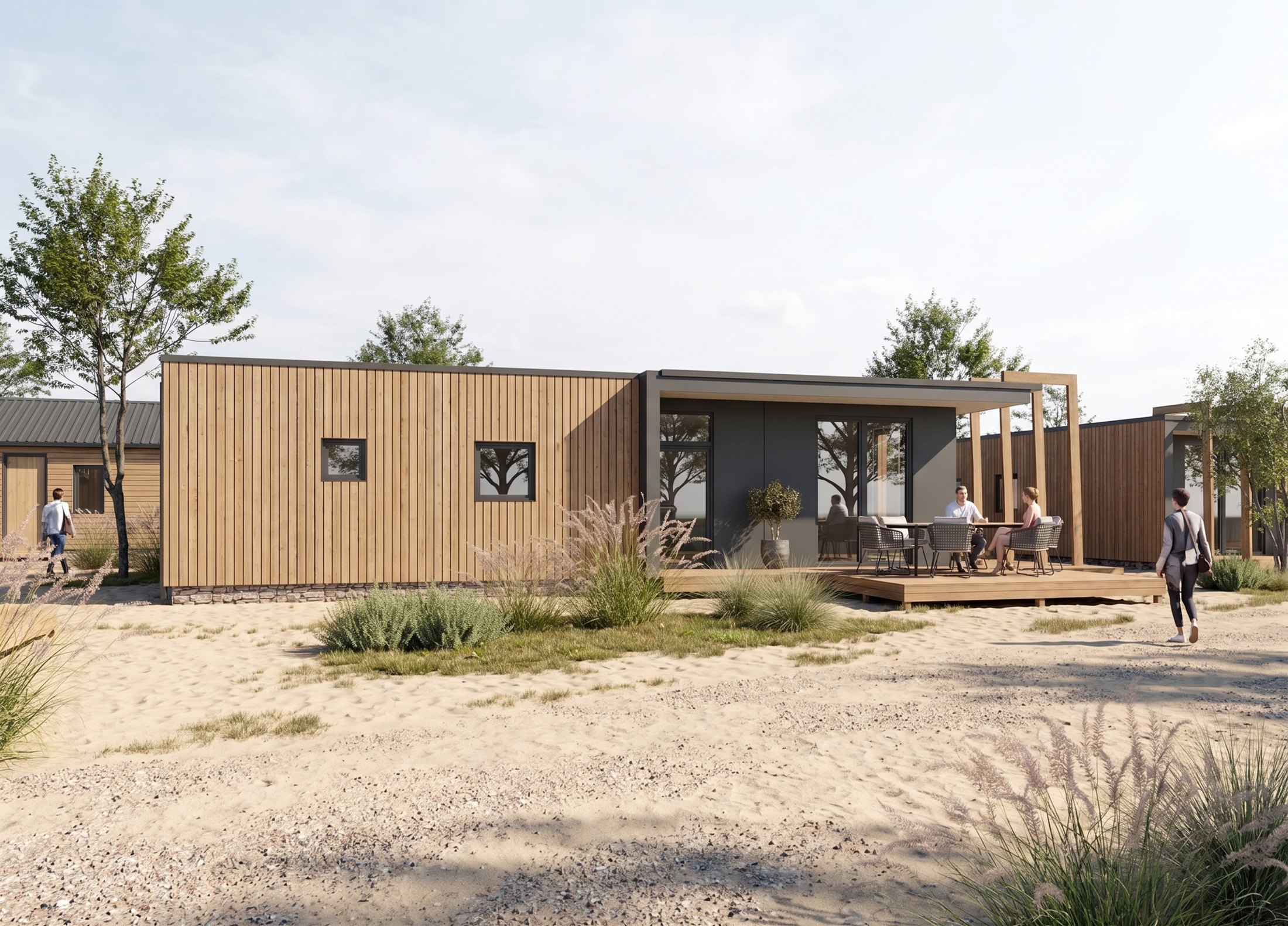Lodges van West Golf Village in de duinen